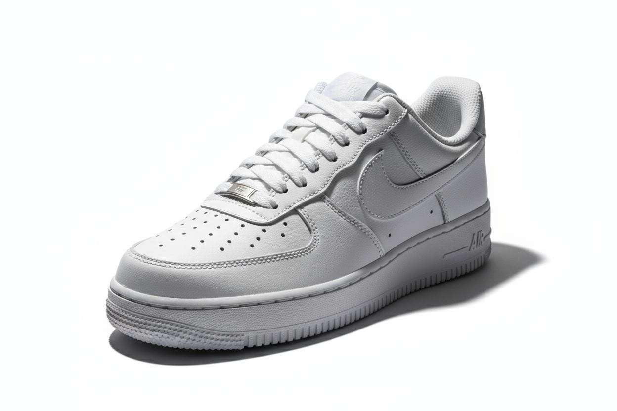 crie uma imagem profissional do site da nike desse tenis Tênis Nike Air Force 1 "07 Masculino com um modelo de foto bem chamativa 